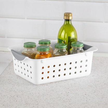 Sterilite 6-Pack Deep Ultra Basket, Open Top Plastic Storage Organizer, White - Classic Baskets for Organizing Countertops, Pantry Shelves, Kitchen Cabinets, Laundry Rooms or Home Offices
