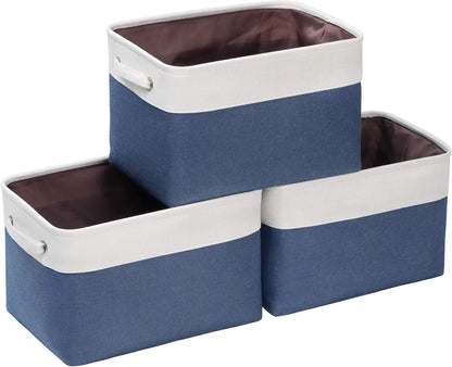 Foldable Storage Bin Collapsible Basket 12" x 10" x 9.5" Cube Storage Organizer Bins with Dual Carry Handles for Home Closet Shelves Drawers Organizer, Set of 3, Grey