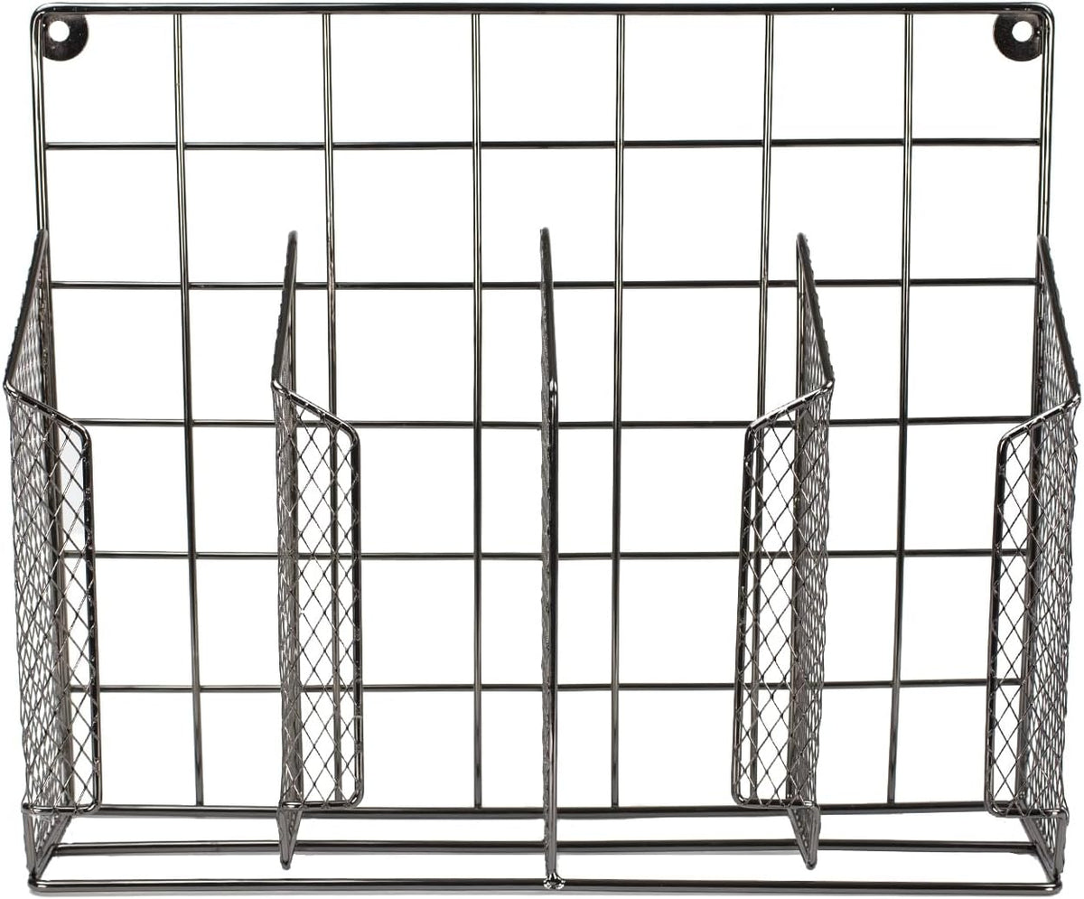 Home Basics Organizer Rust Resistant, Perfect for Food Storage, Silver Foil, Wax Paper, Sandwich Bags, Plastic Wrap-Mounts,White