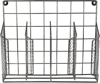 Home Basics Organizer Rust Resistant, Perfect for Food Storage, Silver Foil, Wax Paper, Sandwich Bags, Plastic Wrap-Mounts,White