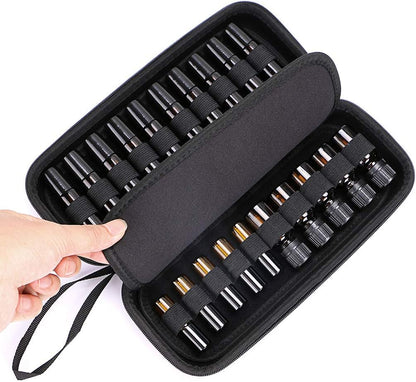 Hipiwe EVA Essential Oils Carrying Case Organizer for 20 Bottles 5ml 10ml Standard and Rollers Bottles Portable Hard Shell Essential Oils Travel Bag Holder for Essential Oils Bottle Storage (Black)
