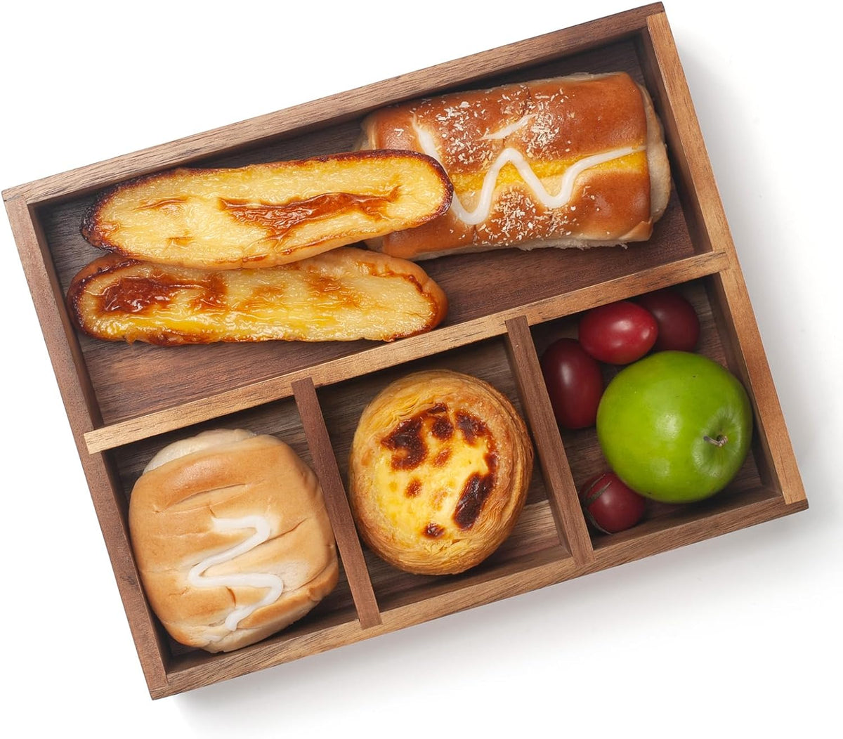 XIMISISE Tea Bag Holder, Acacia Wood Tea Bag Storage Organizer, Tea Candy Basket, Sugar Packet Organizer, Coffee Station Condiment Organizer