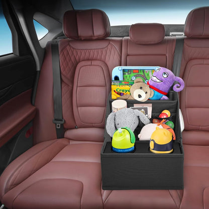 MULISOFT Car Seat Organizer- Backseat Car Organizer with 11 Storages Compartments and 2 Cup Holders, Organizers and Storage, Front Seat for Travel Kids,Black