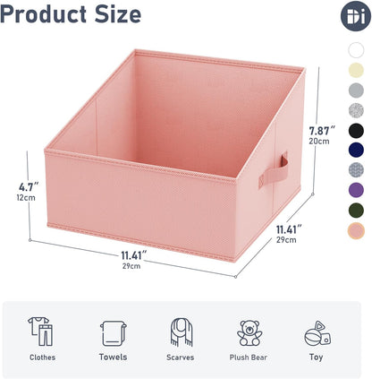 DIMJ Closet Storage Bins - Fabric Storage Baskets for Shelves, Collapsible Closet Organizers and Storage with Handles, Trapezoid Shelf Organization Storage Cubes for Purse, Toys, Books, Towel, Socks