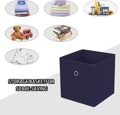 Black Foldable Storage Cubes Bins ,11 Inch Cloth Storage Cube Fabric Storage Box Cubes Organizer Baskets with Handles for Home Organizer Set of 3 (Black)