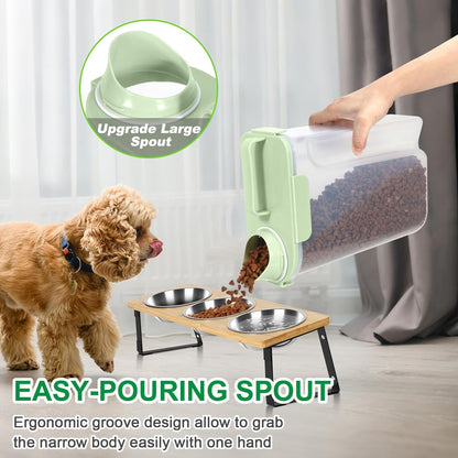 TBMax 2 Pack Cat Dog Food Storage Containers 10 to 14 Lbs, Portable Travel Pet Container Dispenser with Easy-Pouring Spout & Cup, Airtight Bird Seed Container Dog Treat Storage Bin -White