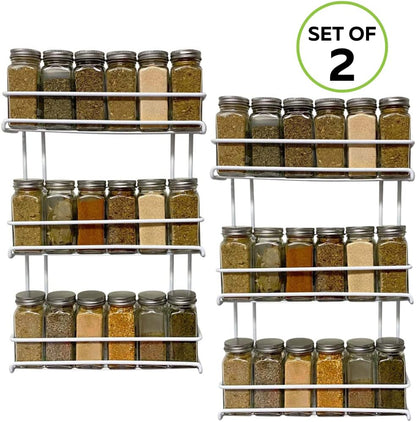 Evelots Over the Door Pantry Spice Rack Organizer -6 Tier -Holds up to 54 Spices- Adjustable Metal Baskets for Kitchen, Bathroom Storage & Organization (White) No Tool Easy Install