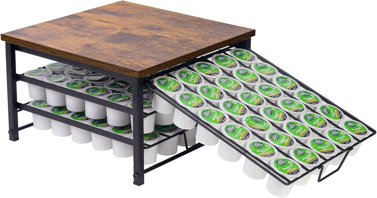 3 Tier Coffee Capsule Storage Drawer,Coffee Pod Holder for K Cups,90 Capacity Coffee Capsule Storage Organizer Holder,Office or Home Kitchen Counter Organizer