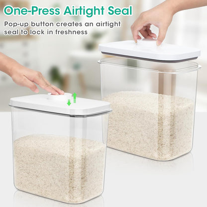 TBMax Rice Flour Storage Container with Automatic Flip-up Lid 25 Lbs | 12.68 Qt, Tall and Narrow Food Storage Flour Bin for Kitchen Pantry Organization, Pet Dog Cat Food Storage Container