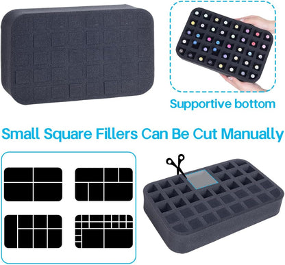2 Pack Nail Polish Organizer Holder Foam Pad with Slots for Storage 60 Bottles (15ml/0.5fl.oz) Nail Polish or Essential Oil Tray for Drawers Black