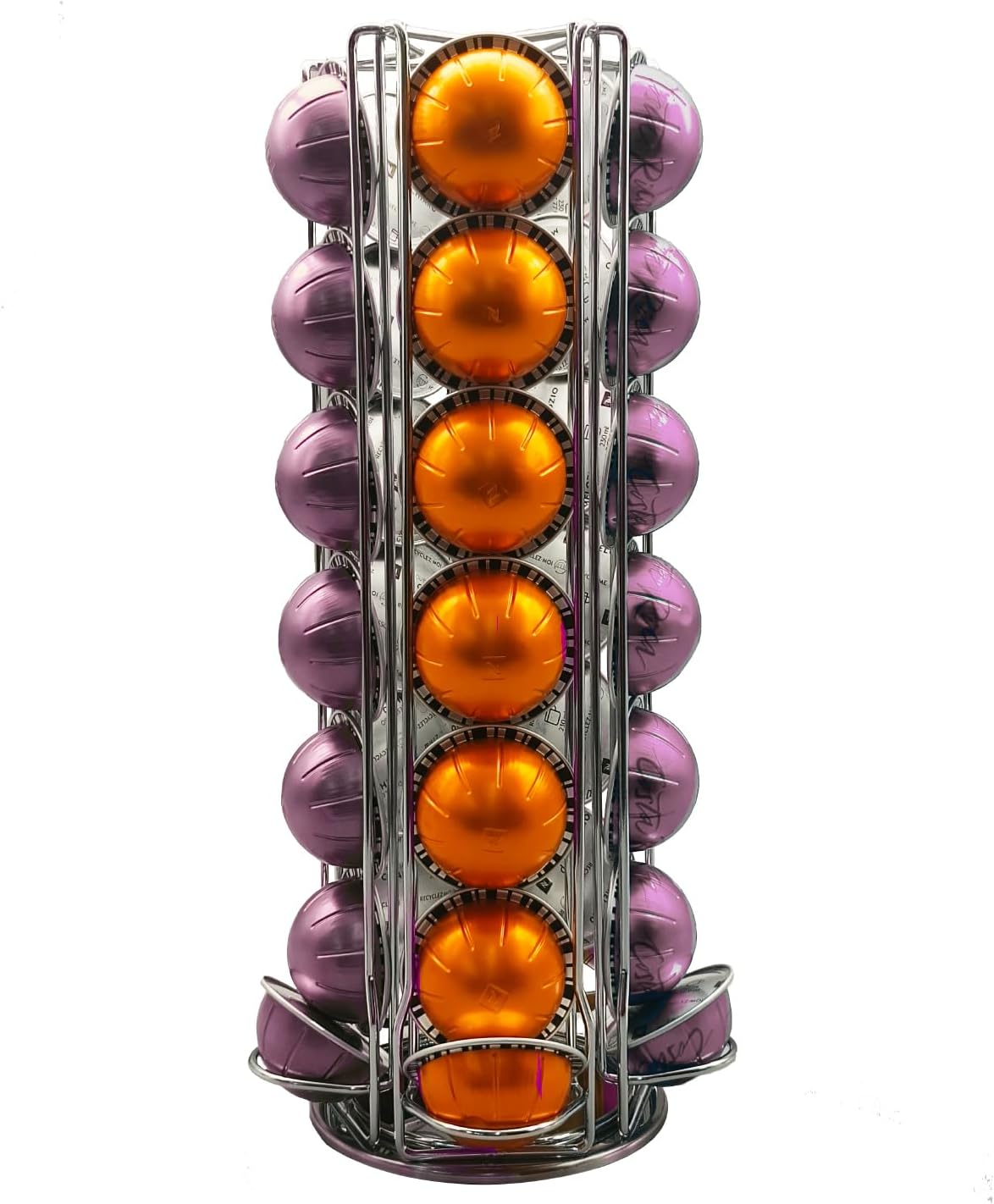Miuly Coffee Capsule Holder For Nespresso Vertuoline, Coffee Capsule Stands Rotating Pod Rack holds 28 Nespresso Vertuo Pods, Black