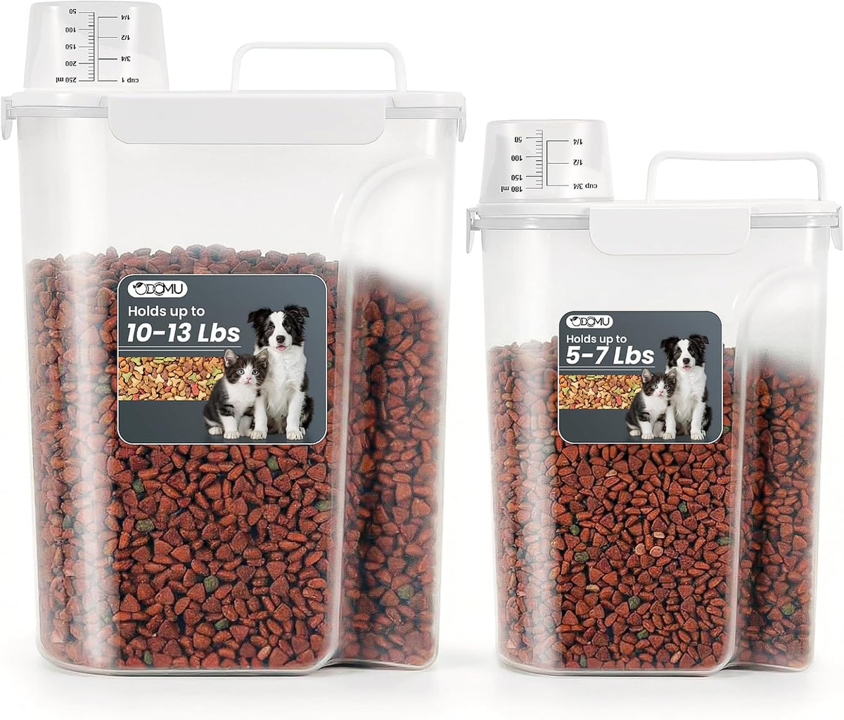 Dog Cat Food Storage Container 3-5lb, Pet Food Container Airtight with Large Spout & Cup, BPA-Free Plastic Food Dispenser for Pet Food, Bird Seed, Rice, Flour (Pink (3L-1pack))