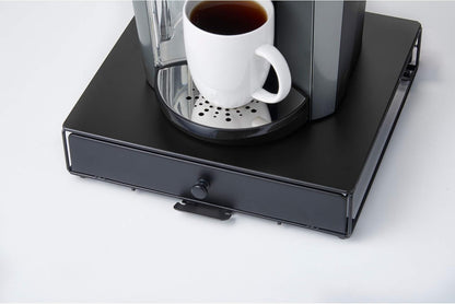 Nifty Rolling Coffee Pod Drawer – Black Finish, Compatible with K-Cups, 36 Pod Pack Holder, Compact Under Coffee Pot Storage Drawer, Slim Home Kitchen Counter Organizer