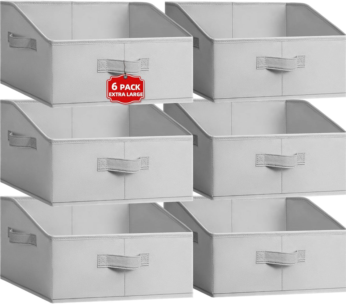 Criusia Closet Organizers Bins - Large Collapsible Shelf Organizer with Handles - Fabric Trapezoid Home Organization and Storage Baskets for Organizing Clothes Toy Blanket Towel Purse Hats