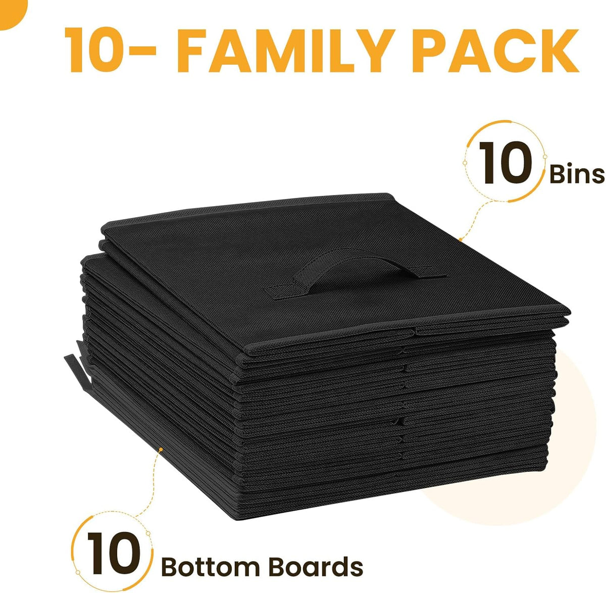 Criusia Large Storage Cubes, 13x13 Cube Storage Bins (Set of 10), Fabric Collapsible Storage Bins with Dual Handles, Foldable Cube Baskets for Shelf, Closet Organizers and Storage Box (Grey)