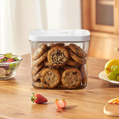 Cookie Jar with Airtight Lid,Bread Box for Kitchen Countertop,Time Recording Bread Storage Container, BPA-Free Plastic Containers for Cookies, Homemade Bread, Toast, Bagel, Donut