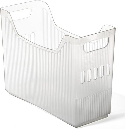 BINO | Plastic Storage Bins, Narrow - 2 Pack | THE CANYON COLLECTION | Clear Storage Bins for Organization | Clear Containers for Pantry | Fridge & Freezer Organizer Bin | Cabinet & Pantry Organizers