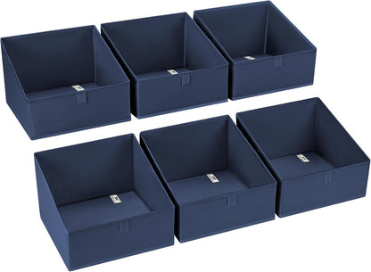 DIMJ Closet Storage Bins - Fabric Storage Baskets for Shelves, Collapsible Closet Organizers and Storage with Handles, Trapezoid Shelf Organization Storage Cubes for Purse, Toys, Books, Towel, Socks