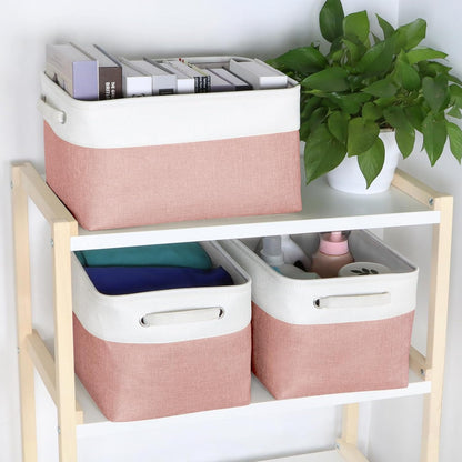 Foldable Storage Bin Collapsible Basket 12" x 10" x 9.5" Cube Storage Organizer Bins with Dual Carry Handles for Home Closet Shelves Drawers Organizer, Set of 3, Grey