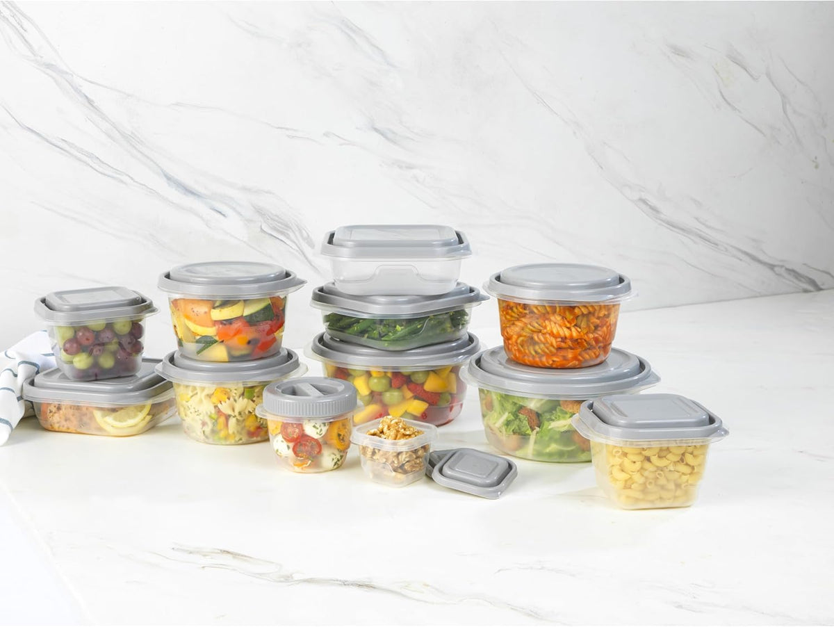 GoodCook EveryWare 40-Piece Food Storage Container Set, BPA-Free Plastic, Click and Fresh Lids, Assorted Sizes with Integrated Measurements, Durable and Secure Food Containers for Leftovers