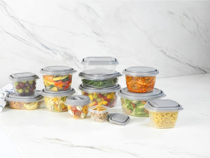 GoodCook EveryWare 40-Piece Food Storage Container Set, BPA-Free Plastic, Click and Fresh Lids, Assorted Sizes with Integrated Measurements, Durable and Secure Food Containers for Leftovers