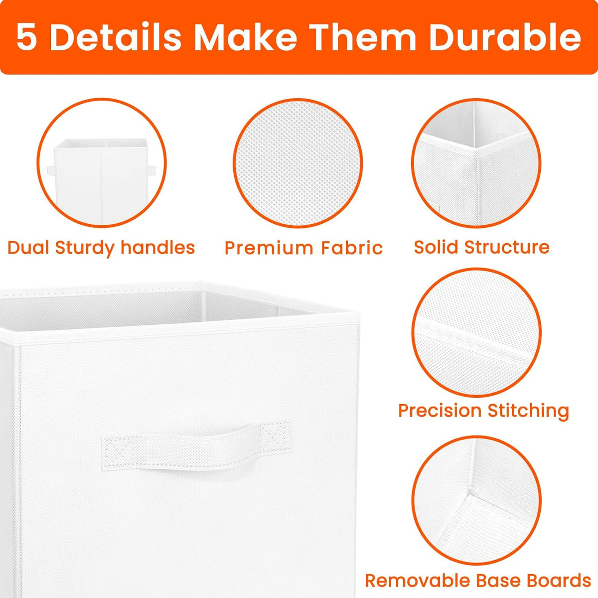 Criusia Large Storage Cubes, 13x13 Cube Storage Bins (Set of 10), Fabric Collapsible Storage Bins with Dual Handles, Foldable Cube Baskets for Shelf, Closet Organizers and Storage Box (Grey)