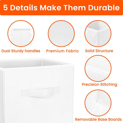 Criusia Large Storage Cubes, 13x13 Cube Storage Bins (Set of 10), Fabric Collapsible Storage Bins with Dual Handles, Foldable Cube Baskets for Shelf, Closet Organizers and Storage Box (Grey)