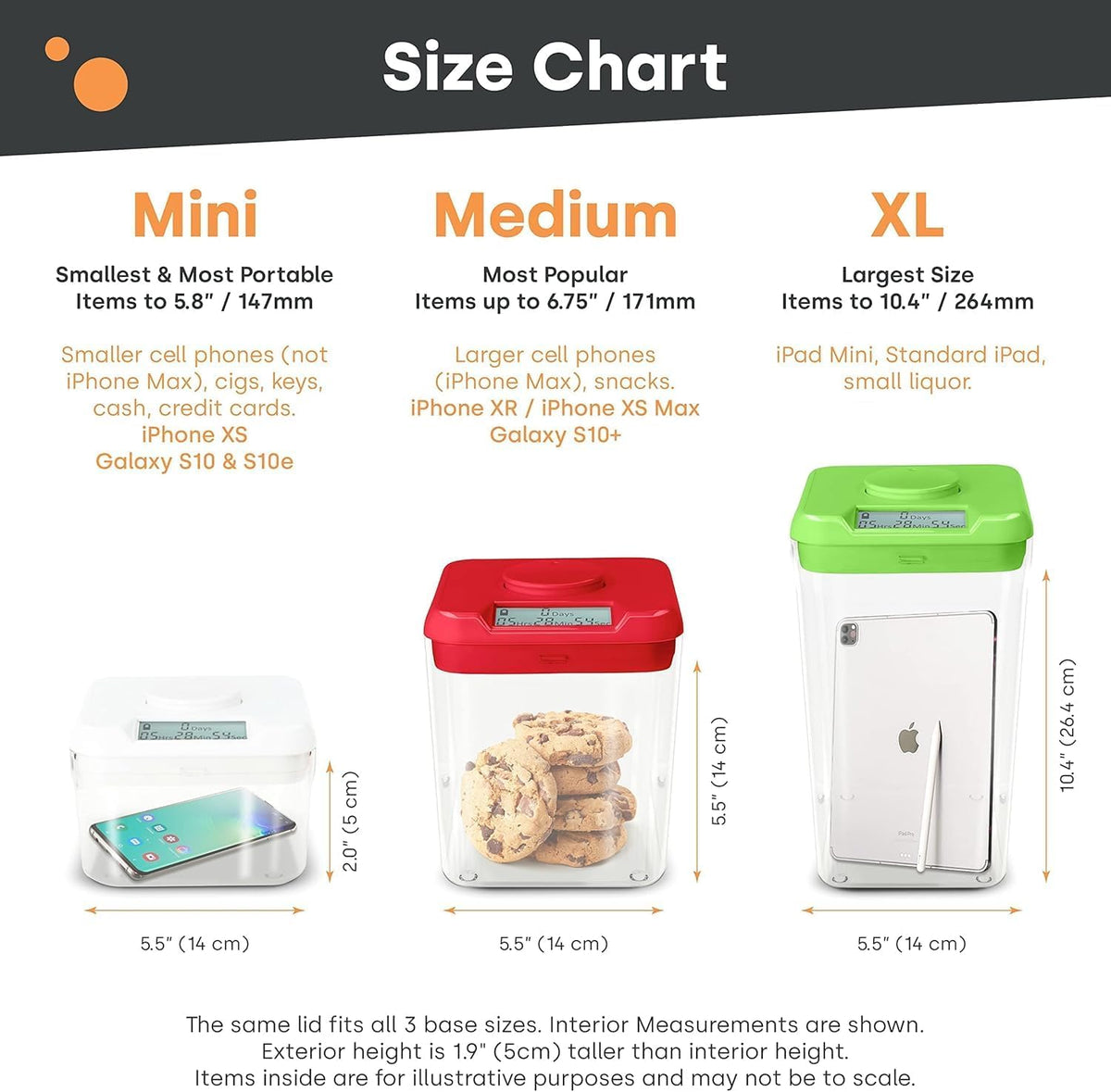 Kitchen Safe Time Locking Container, Phone Jail, Medication Lock Box, Break Bad Habits, Quit Smoking, Stop Snacking, Gaming Addiction, Family Time (XL, White Lid + 12.3” White Base)