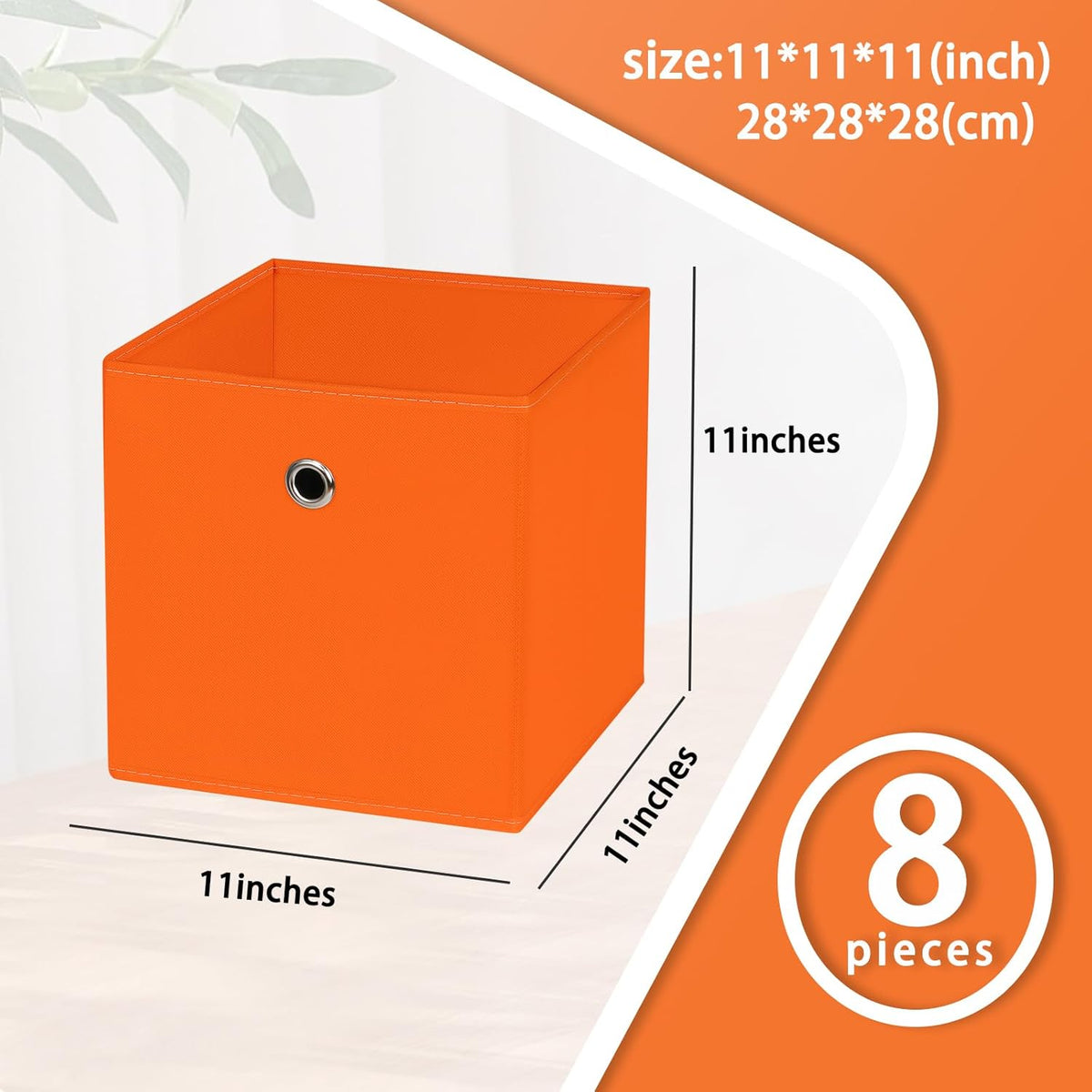 Black Foldable Storage Cubes Bins ,11 Inch Cloth Storage Cube Fabric Storage Box Cubes Organizer Baskets with Handles for Home Organizer Set of 3 (Black)