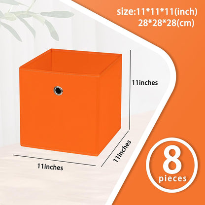 Black Foldable Storage Cubes Bins ,11 Inch Cloth Storage Cube Fabric Storage Box Cubes Organizer Baskets with Handles for Home Organizer Set of 3 (Black)