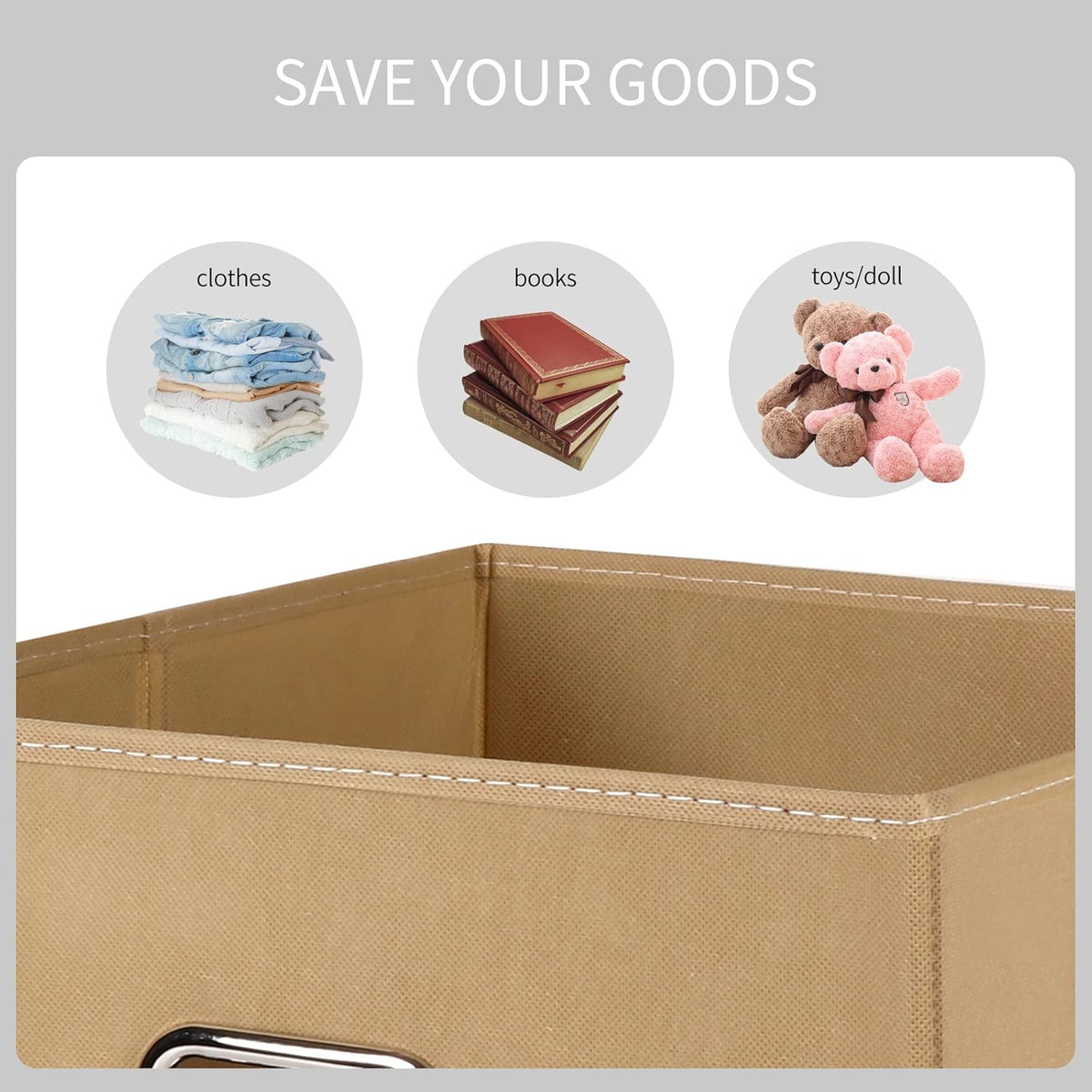 Black Fabric Cubby Storage Bins，13x13x13 Inches ，Cube Organizer Bin Foldable Storage Boxes with Dual Handles Fabric Organizer Box and collapsible Storage basket，Set of 3 ，Black