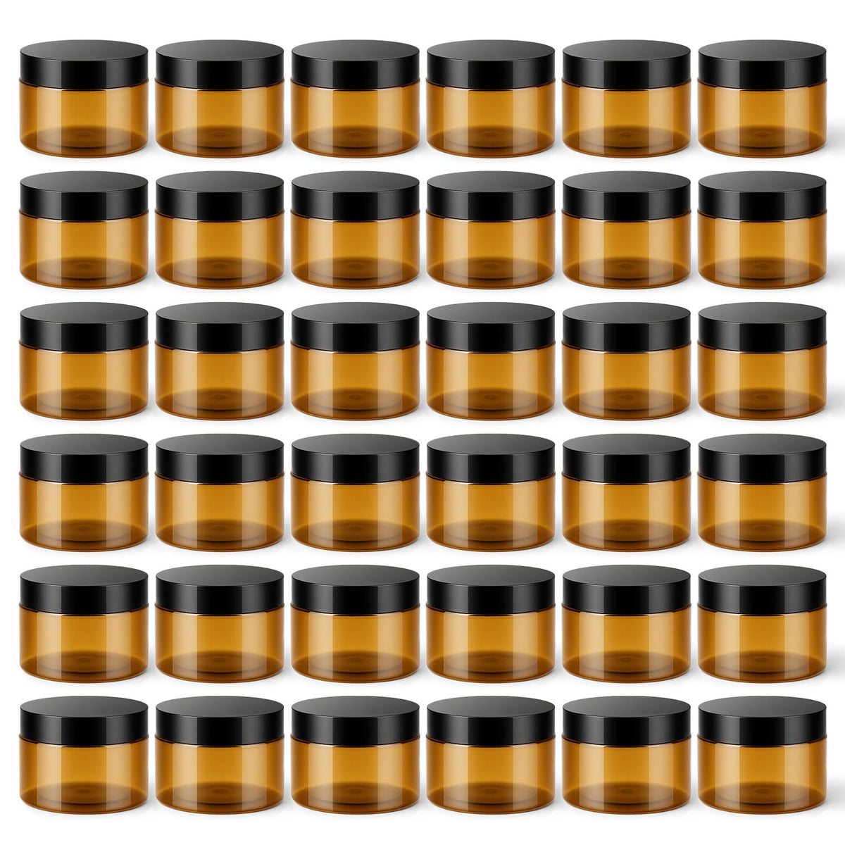 Loretoy 36 Pack 2 OZ Plastic Jars with Lids, BPA Free, Reusable, Refillable Transparent Cosmetic Containers for Bath Salts, Cosmetics, Powders, Beauty Product and Small Accessories