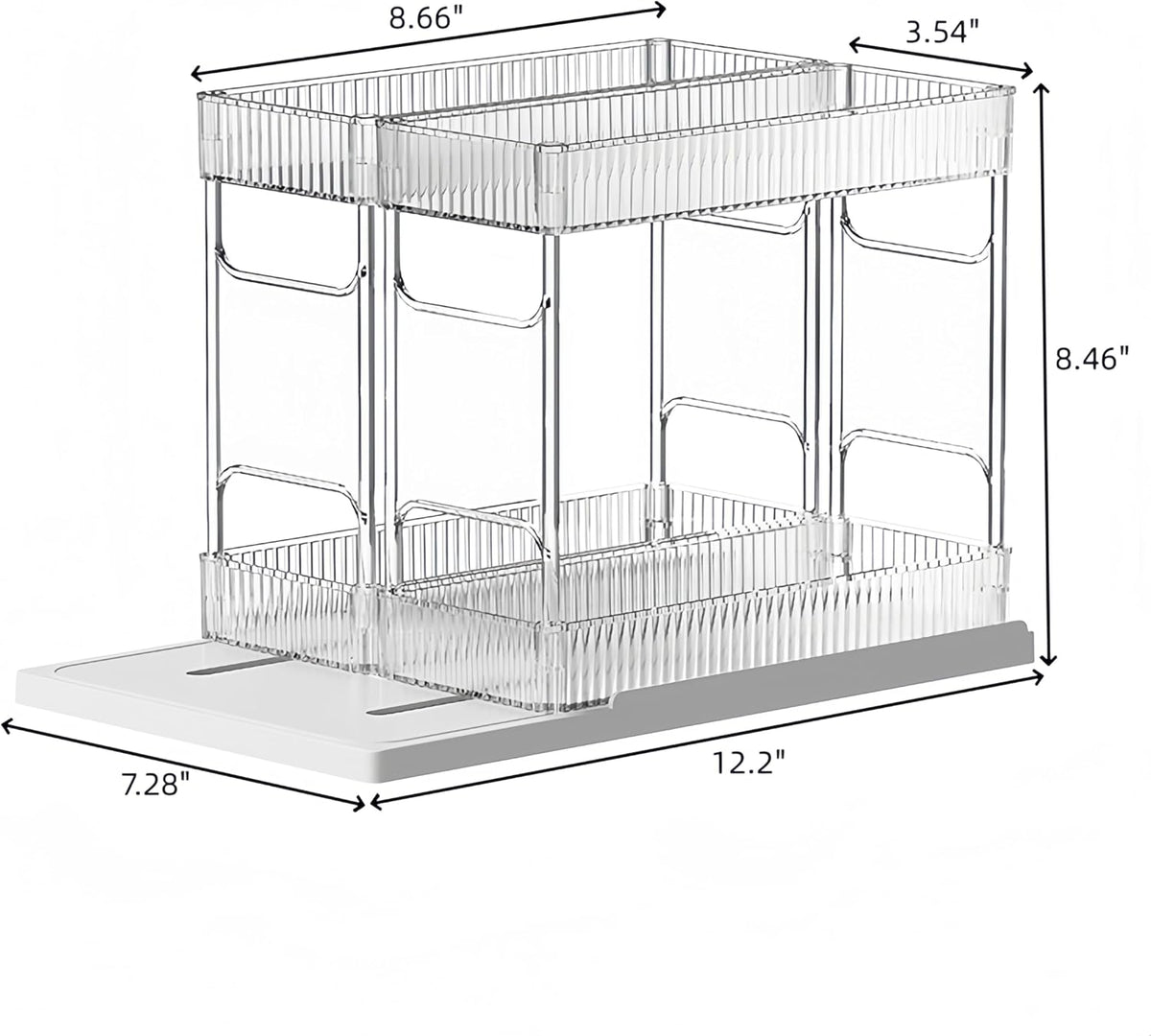 Mustorn 2 Pack Pull Out Spice Rack Organizer for Cabinet, 2 Tier Metal Slide Out Seasoning Organizer and Storage Heavy Duty Vertical Spice Rack Shelf Pullout for Kitchen Cabinets No Drilling (Black)