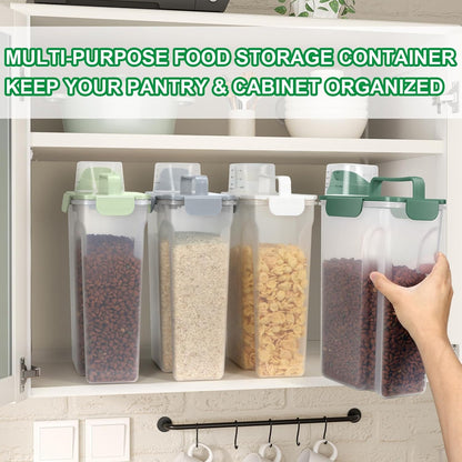 TBMax Large Cat Food Storage Container, Portable Dog Food Container with Upgraded Large Spout and Cup, Travel Pet Food Storage Dispenser for Small Animal Kibble Storage, Bird Seed Container - Grey