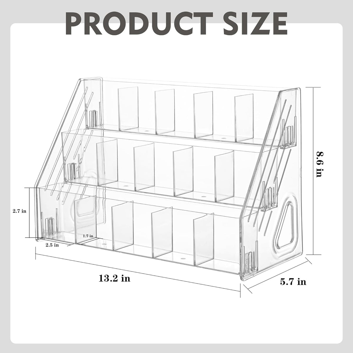 3-Tier Acrylic Drink Packet Organizer with 15 Compartments, Sugar Packets Drink Mix Organizer, Water Flavor Packet Holder for Kitchen Pantry Cabinet Storage,Coffee Station