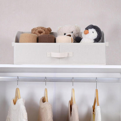 WUIKE Closet Organizers and Storage, Trapezoid Storage Bins, Fabric Closet Bins with Handles, Foldable Storage Baskets for Clothes, Purse, Blanket, Herringbone Gray, Extra Large