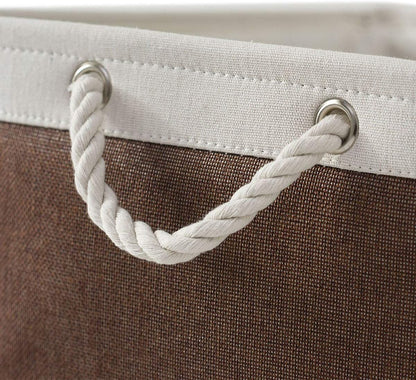 Fabric Storage Bins 12x8x5 inch [6-Pack] with Rope Handles - Decorative Baskets for Organizing
