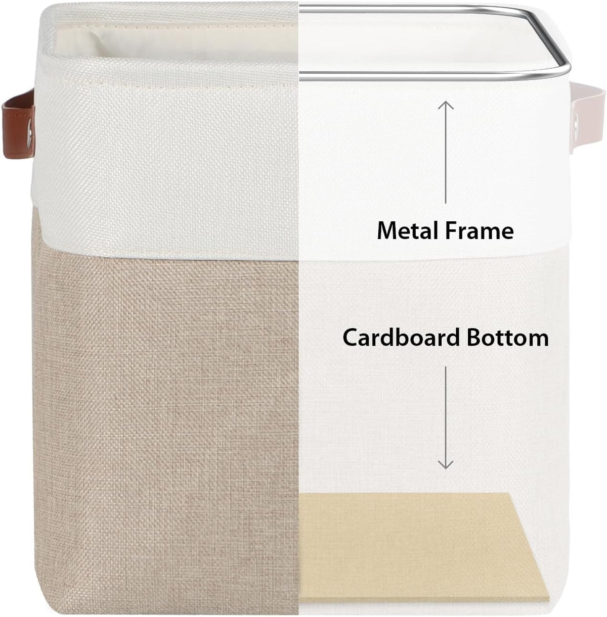 Univivi 4PC Small Fabric Storage Bins,15x6x5 inch Long Narrow Storage Baskets with PU Handles for Closet,Cabinet,Countertop Organizing Small Items (Gray,15x6x5 inch)