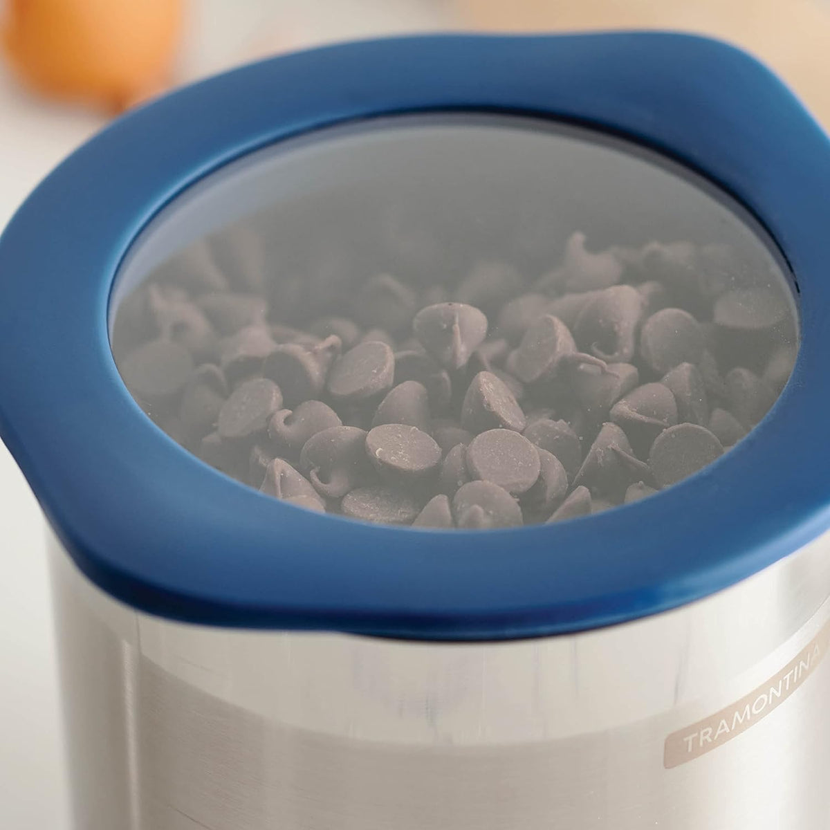 Tramontina 4-Piece Food Storage Containers with Silicone Lids, Stainless Steel Reusable Canister Set, Kitchen Pantry Organizer for Oats, Flour, Cereal, Sugar, Snacks (Blue)