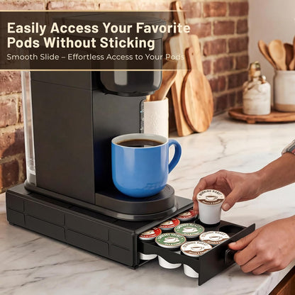 EVERIE Coffee Pod Organizer Drawer for Keurig K-Cup Pods, Holds 18 Pods - Compact, Easy-Access Design with Smooth Glide, Ideal for Small Spaces and Coffee Machines