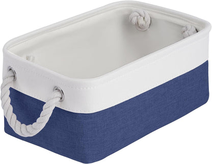 Large Storage Baskets- 15.7x11.8x8.26 inch Storage Bins for Shelves and Closet Organizing, Foldable Fabric Bin for Home Organization Clothes and Laundry (3-Pack, White&Khaki)