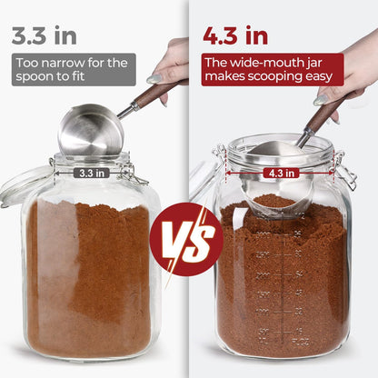 34oz 6 Pack Glass Jars with Airtight Lids - Round Food Storage Canisters for Pantry Organization, Ideal for Sugar, Cookies, Candy, Coffee, Nuts & Dry Goods | Thick Glass,BPA-Free