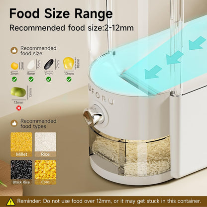 UFORU Rice Dispenser, Rice Storage Container with Measuring Cup for Kitchen Pantry Household, Cereal Dry Food Storage Containers Airtight, Sealed Moisture Proof (Brown 11 Lbs)