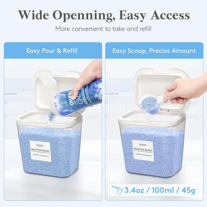 Lifewit Laundry Pods Container with Pop-up Lid, Laundry Room Organization, Dryer Sheet Holder for Washing Powder Scent Booster Beads, 2700 ml/0.72gal,2 Pcs