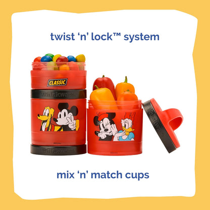 Whiskware Bluey Stackable Snack Containers for Babies, Toddlers, and Kids, 3 Stackable Snack Cups for School and Travel, Cupholder Friendly, Bluey and Bingo! Let’s Do This!