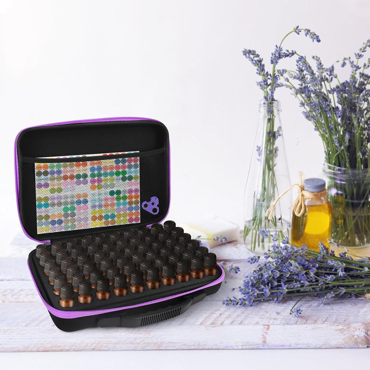 Essential Oil Storage Organizer,60 Bottle Essential Oils Case, Essential Oils Holders Organizer Essential Oil Bag Holds 5- 15ml Oils Bottle,Compatible with do Terra,Young Living,Vallejo,Army Painter