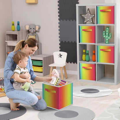 Sorbus Fabric Storage Cubes - 6 Foldable Storage Bins for Organizing Pantry, Cubbies, Toy Box - Clothes Storage & Closet Organizer - 13 Inch Collapsible Cube Baskets for Shelves with Handle