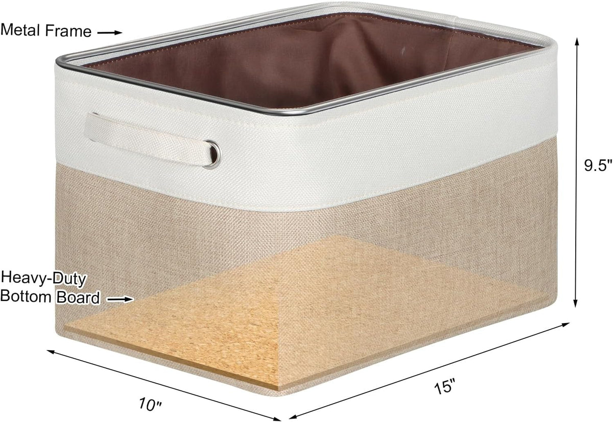 Foldable Storage Bin Collapsible Basket 12" x 10" x 9.5" Cube Storage Organizer Bins with Dual Carry Handles for Home Closet Shelves Drawers Organizer, Set of 3, Grey