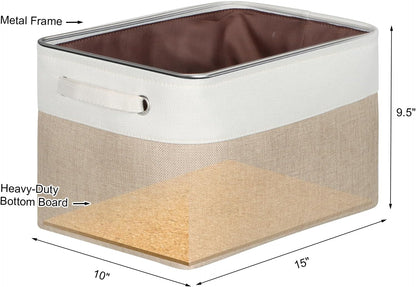 Foldable Storage Bin Collapsible Basket 12" x 10" x 9.5" Cube Storage Organizer Bins with Dual Carry Handles for Home Closet Shelves Drawers Organizer, Set of 3, Grey