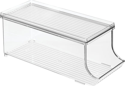 iDesign Soda Can Organizer with Lid for Pantry or Refrigerator - Set of 2 - Clear - Made in USA